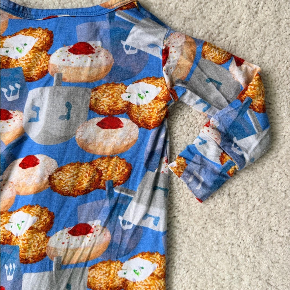 Posh Peanut Hanukkah Print Kids Footie Zipped One Piece - Picture 12 of 12